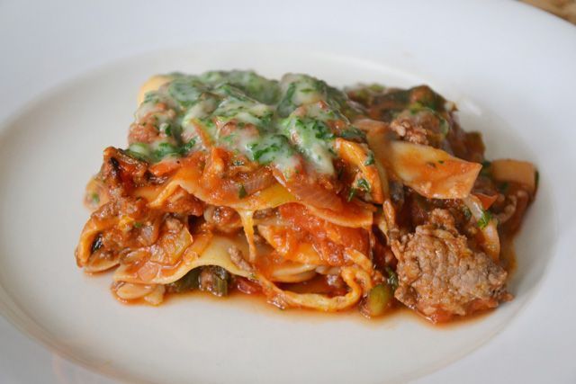 Lasagne met groen dekentje