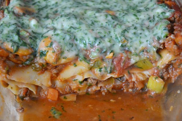 Lasagne met groen dekentje