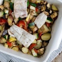 Ovenschotel kabeljauw courgette en aubergine 02