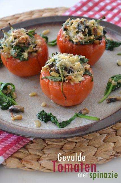 tomaten gevuld met spinazie - brendakookt