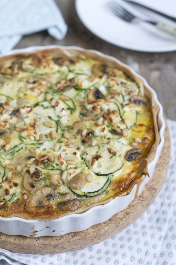 hartige taart van courgette en champignons - brenda kookt!