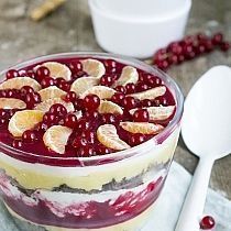 kersttrifle recept kersttoetje gingerbread en cranberrysaus