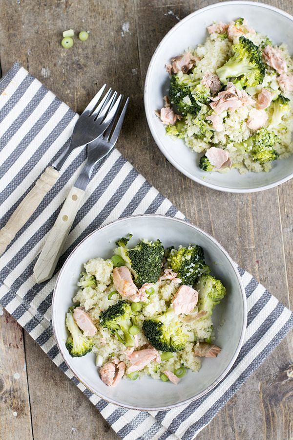 Couscous met broccoli en zalm • recept | Brenda Kookt!