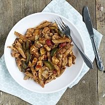 Snelle pasta met kip