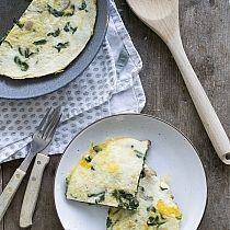 Omelet met spinazie en champignons