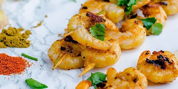 Garnalenspies van de barbecue