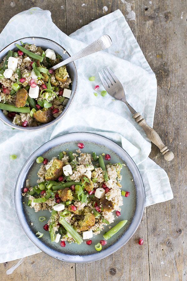 Couscoussalade met falafel en sperzieobnen