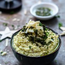Bloemkoolpuree met kruidenolie