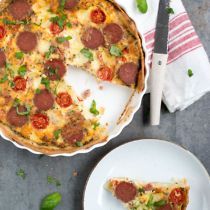 Pizza salami quiche