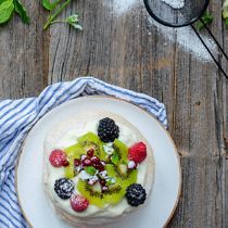 Macarontoetje met fruit