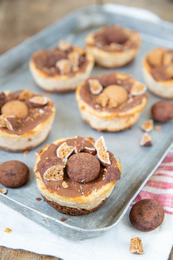 Sinterklaastaartjes -Cheesecake met kruidnoten