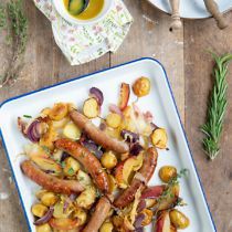 Traybake van aardappel met venkel en appel