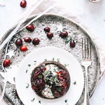 Gevulde portobello met blauwe kaas en cranberry
