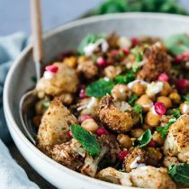 geroosterde bloemkool met kikkererwten uit de oven