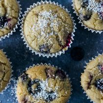 Glutenvrije kokos-bosbessenmuffins